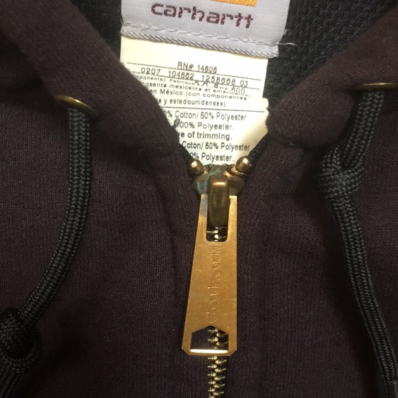 VTG Carhartt Rain Defender Thermal Lined Heavyweight Sweatshirt Jacket XLT - Picture 6 of 12